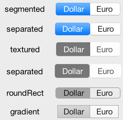 segmented button styles